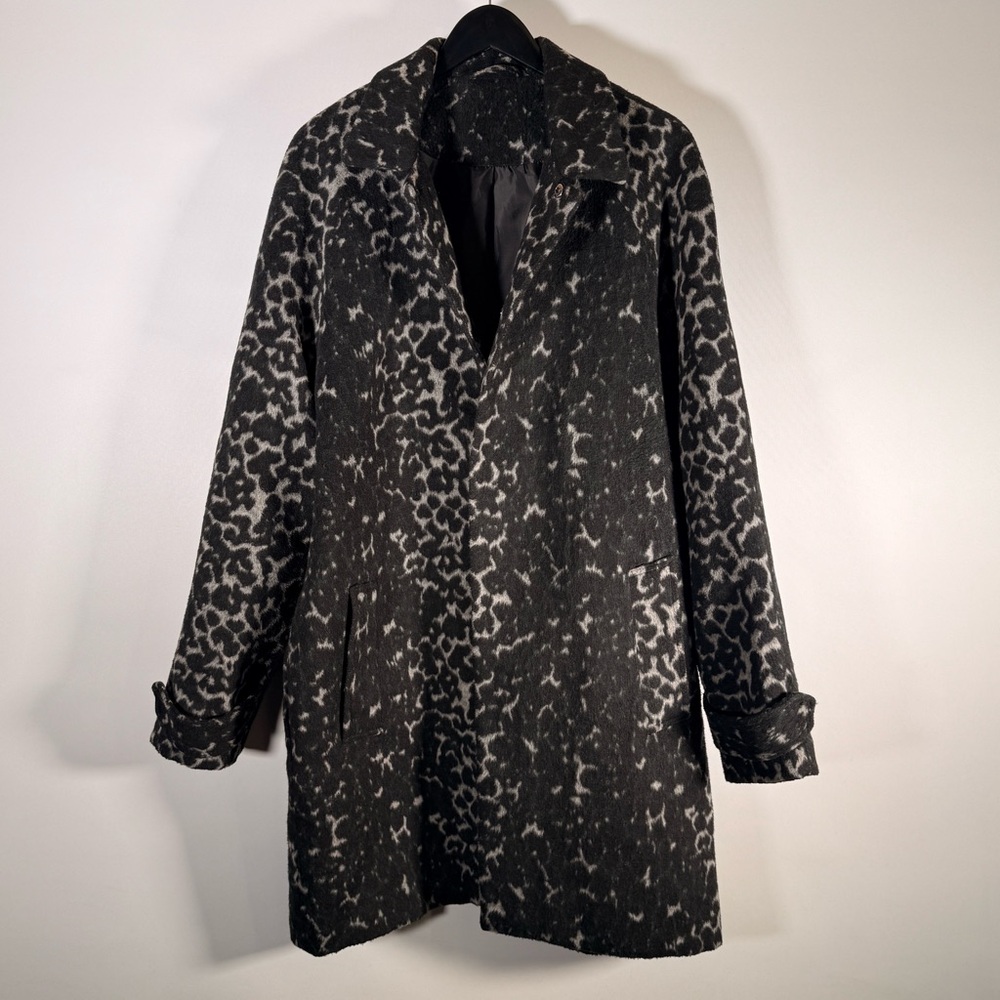Leopard Print Black and Grey Coat - Mens/Womens - XL/XXL